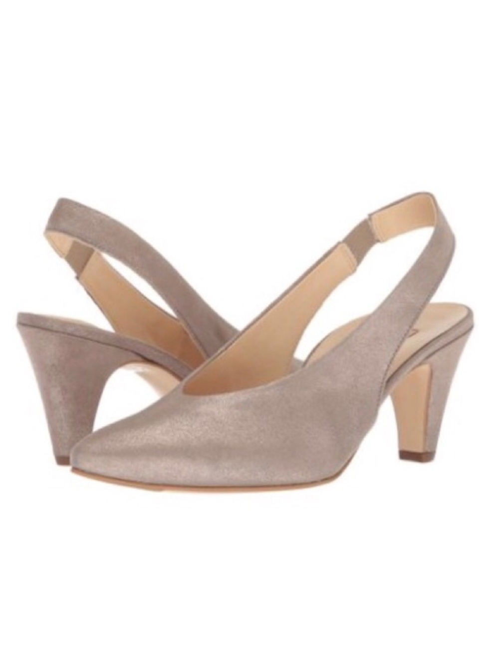 Paul Green Sienna Metallic Suede Slingback Strap Pumps pointy toe women’s size 9